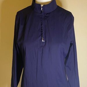 Smith & Quinn Chic Women's Blue High Collar Blouse Sz Med